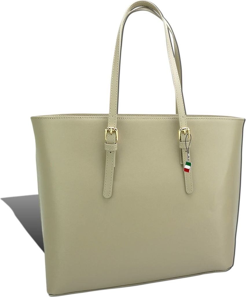 Florence Henkeltasche Businesstasche helltaupe Leder Damen 43x28x17 D2OTF127K