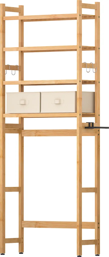 Optimisation Espace WC avec cette Étagère en Bambou Multifonctionnelle - 7