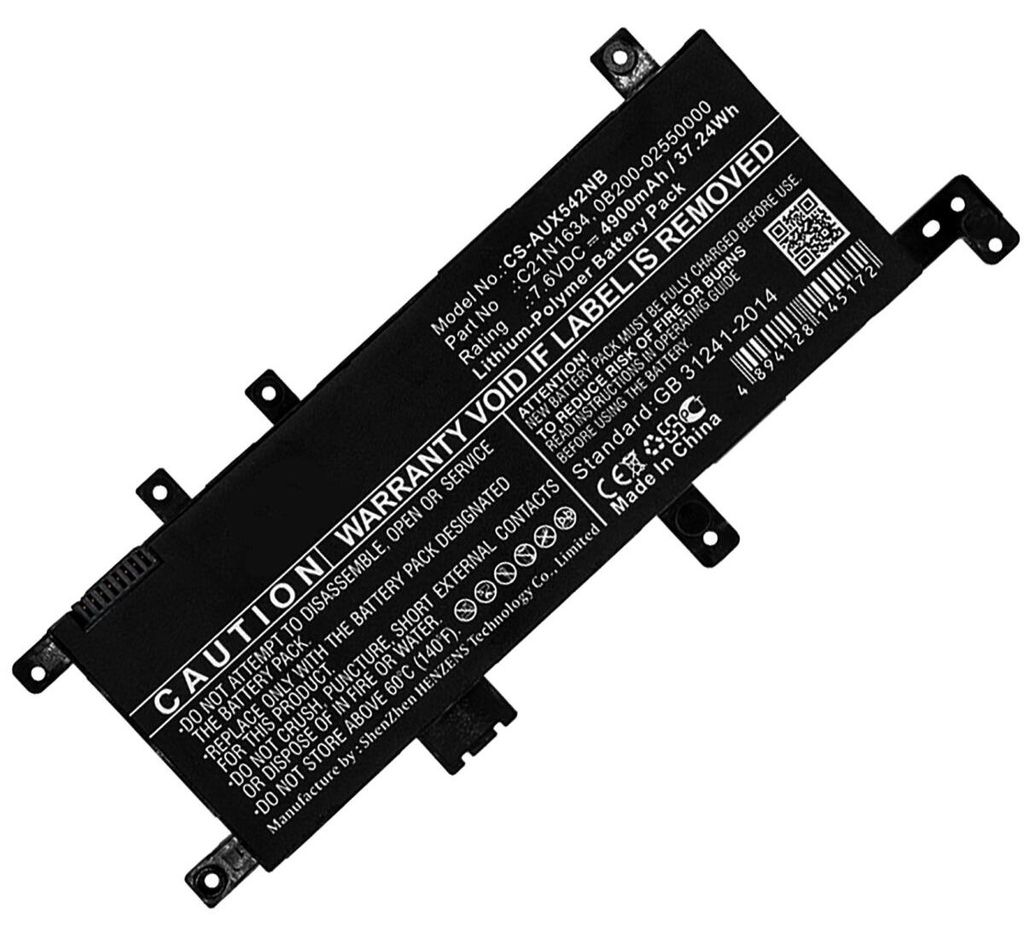 Akku für Asus X542UN-1C Li-Pol 7,6 Volt 4900 mAh schwarz