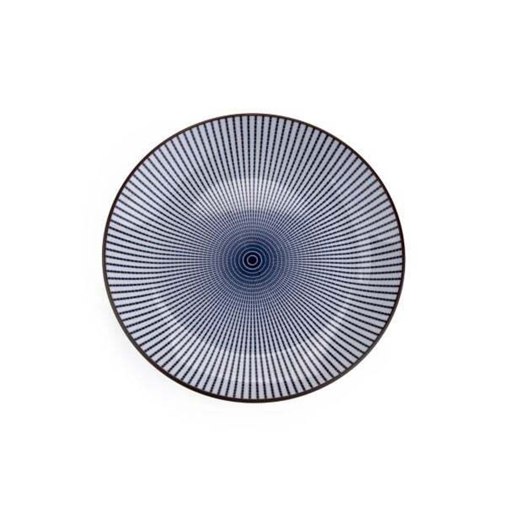 Talerz deserowy NAVIA granatowy z brązową obwódką 19 cm Zdjęcie produktu 1