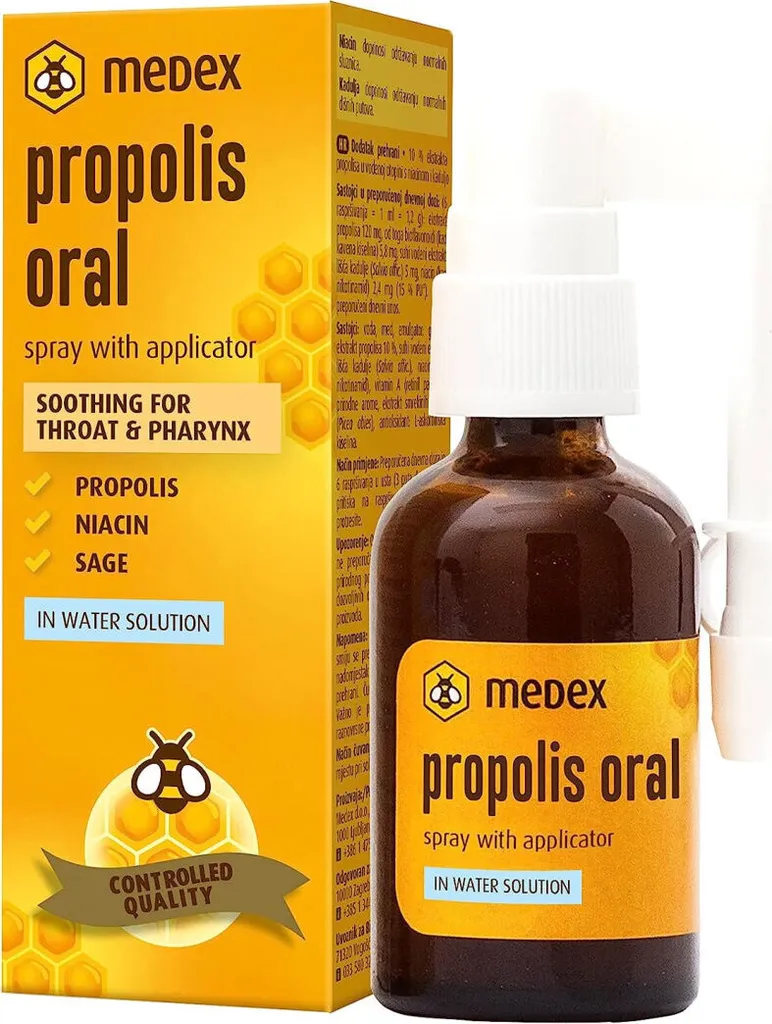 Medex Propolis Spray Orale Senza Alcool per Bambini e Adulti - 30ml