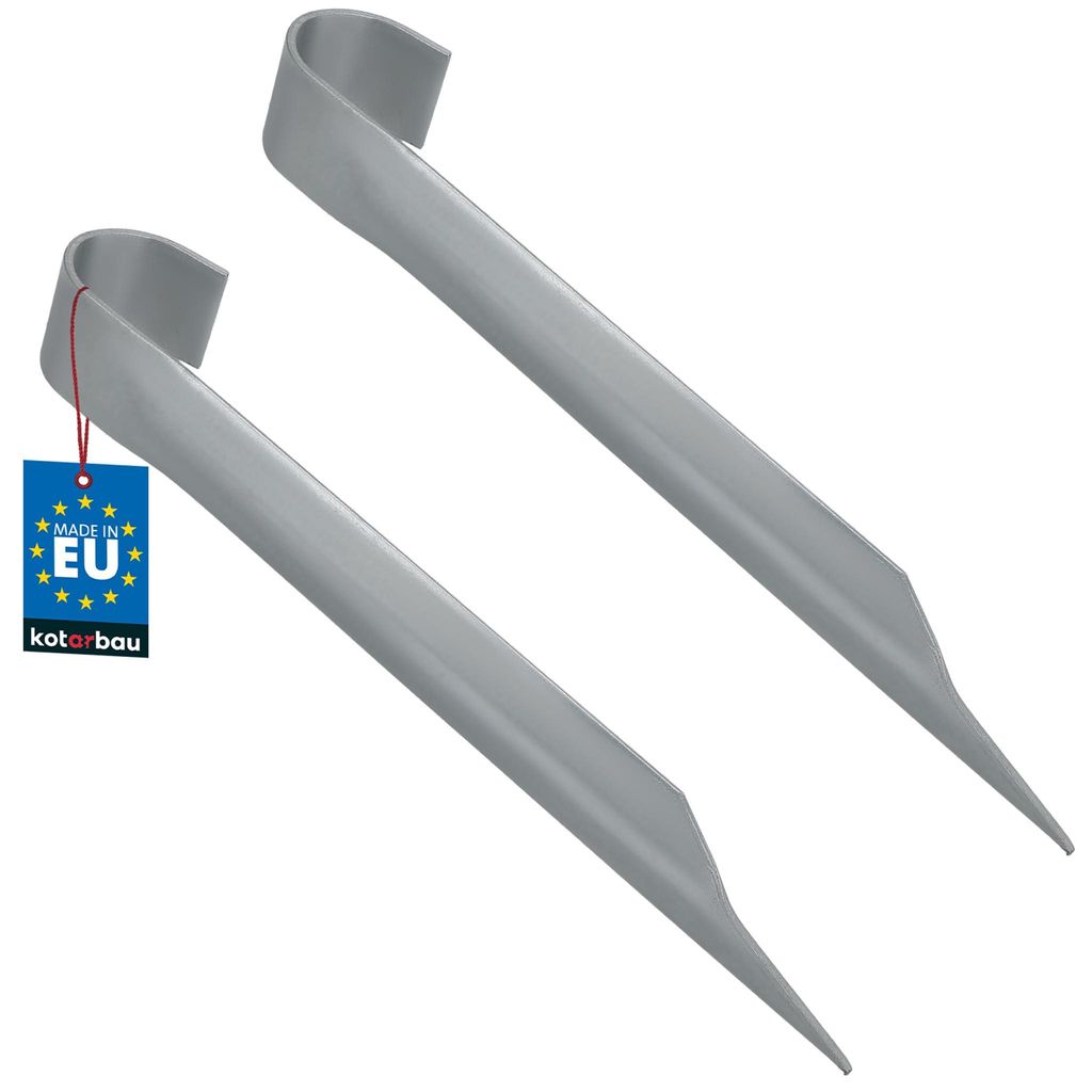 KOTARBAU 2er Set Bodenanker für Trampolin - 350 mm - Heringe für Gartentrampolin - Erdanker zum Einschlagen - Zeltheringe - Schwerlastanker - E...