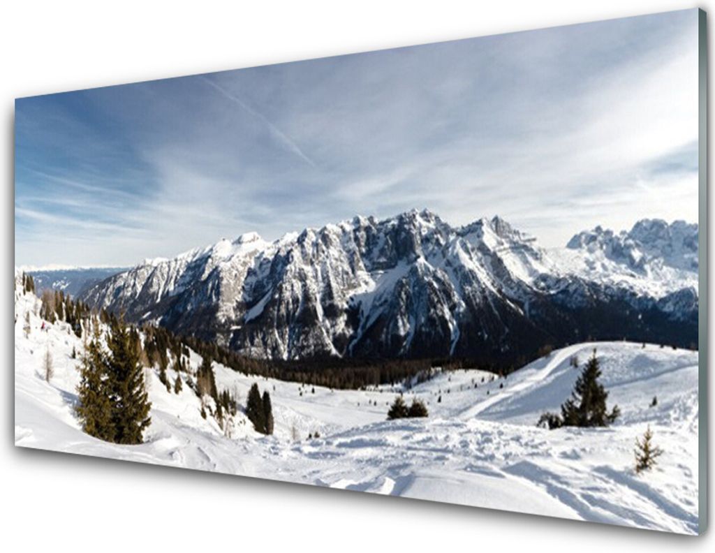 Küchenrückwand aus Glas 100x50cm Spritzschutz Gebirge Landschaft