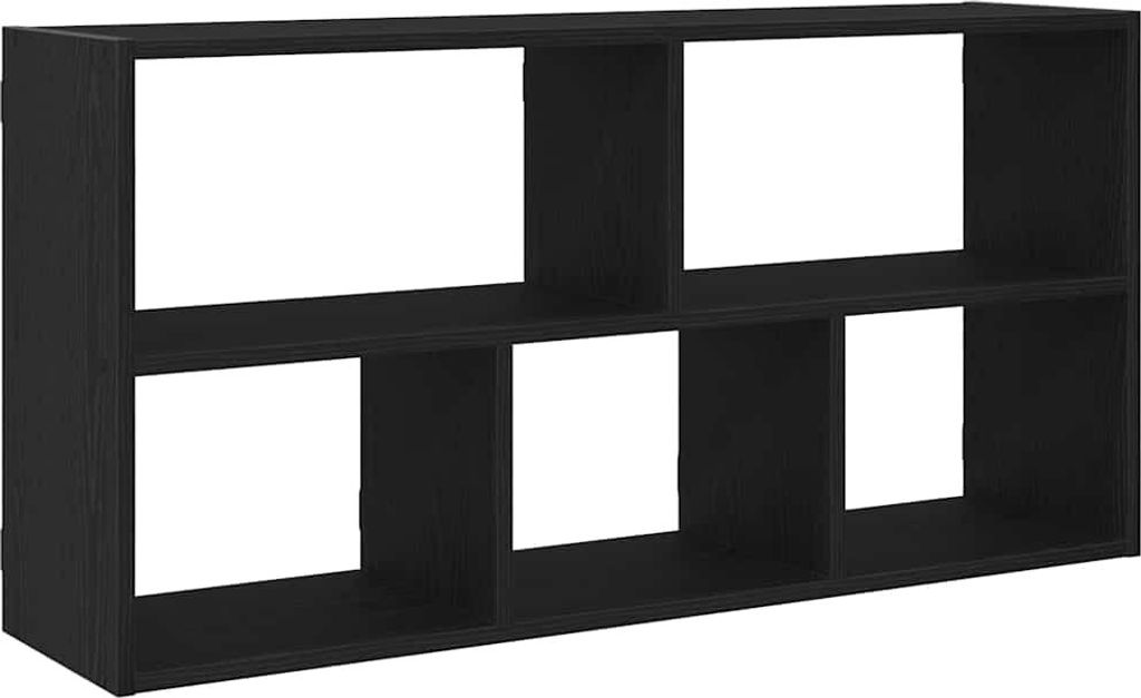 Wandregal Schwarz Eichen-Optik 100x25x50 cm Holzwerkstoff