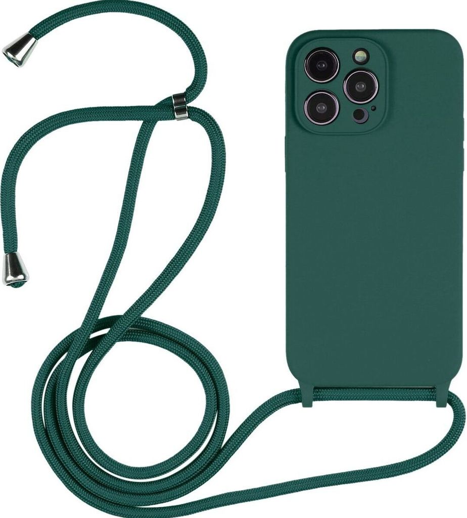 Mobigear Lanyard iPhone 14 Pro Silikon Handykette - Dunkelgrün
