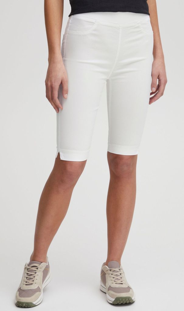 OXMO OXDITRINE Damen Chino Shorts Radlerhose Knielange Hose aus Viskose elastischer Bund Skinny-Fit