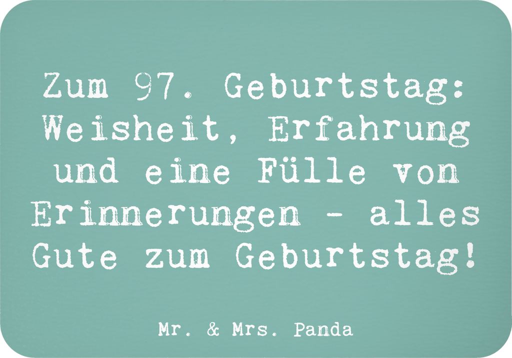 Mr. & Mrs. Panda magnet Spruch 97. Geburtstag - Meeresbrise - Geschenk, Alter, holzmagnet, Happy Birthday, Liebe, haftmagnet, Freude, Feiern, zette...