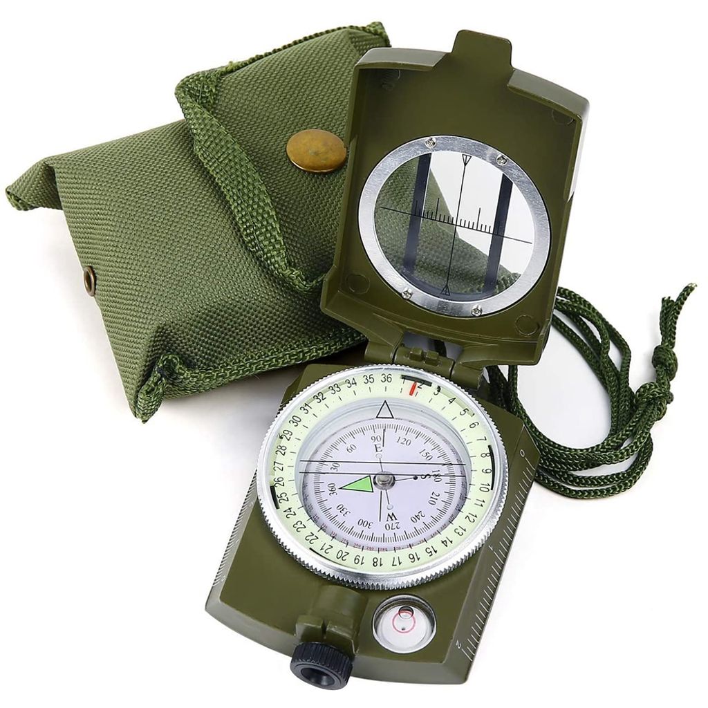 Survival Kompass mit Etui Wanderkompass Peilkompass Überlebenskompass Outdoor 