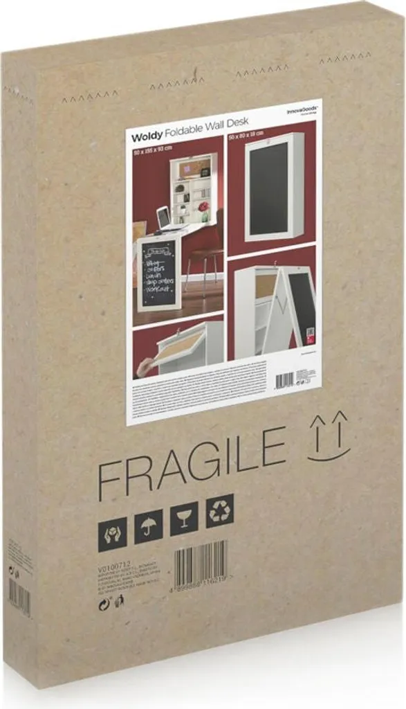 Table murale rabattable blanche - Bureau suspendu compact pour studio - 5
