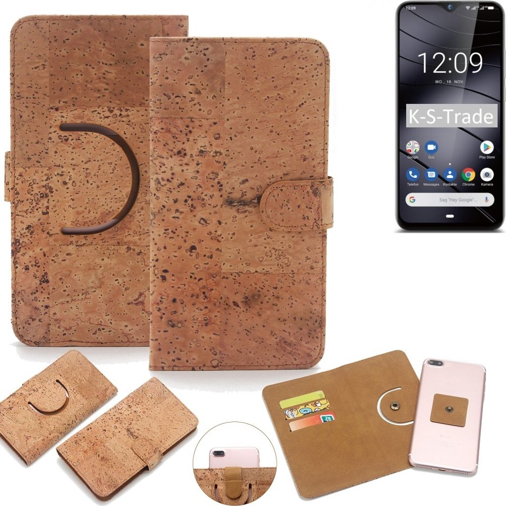 K-S-Trade Handy Hülle Schutz Hülle kompatibel mit Gigaset GS290 Handyhülle Schutzhülle Korkhülle Kork-Hülle 1x