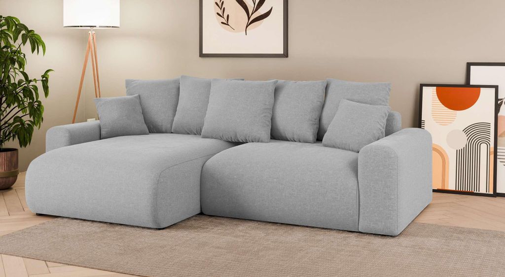 99rooms Emilia Ecksofa Chenille WIND Hellgrau Links