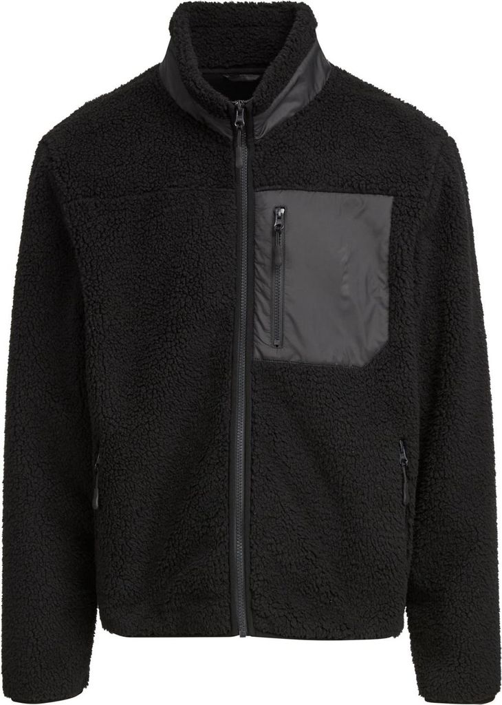 Build Your Brand - Jacke für Herren, Festhaftendes Sherpafleece RW11093 (L) (Schwarz)