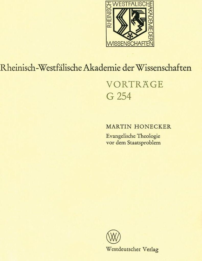 Evangelische Theologie vor dem Staatsproblem
