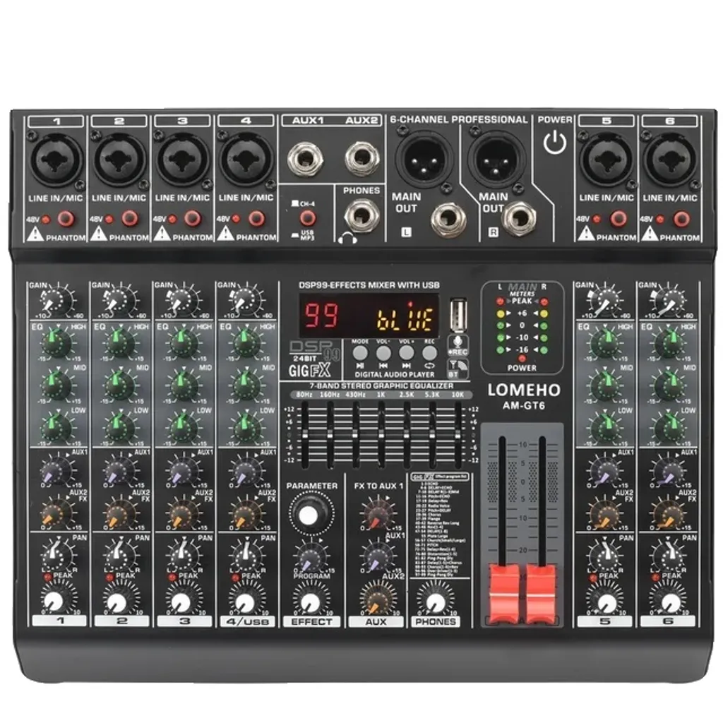 Mixeur Audio 6 Canaux 48V : Éliminez les Bruits et Boostez votre Son