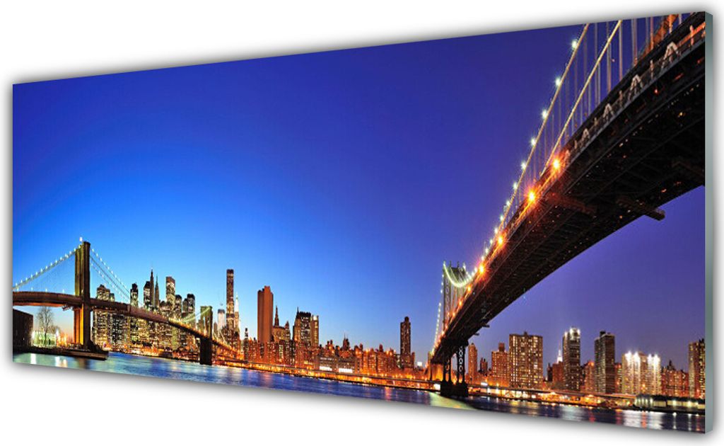 Küchenrückwand aus Glas 125x50cm Spritzschutz Brücke Stadt Architektur
