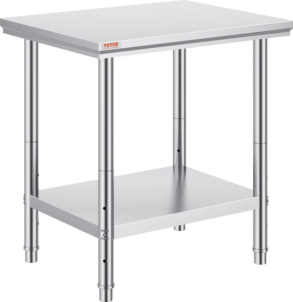 VEVOR Roestvrijstalen Tafel 60x76cm, werkbank met 3 Productafbeelding 