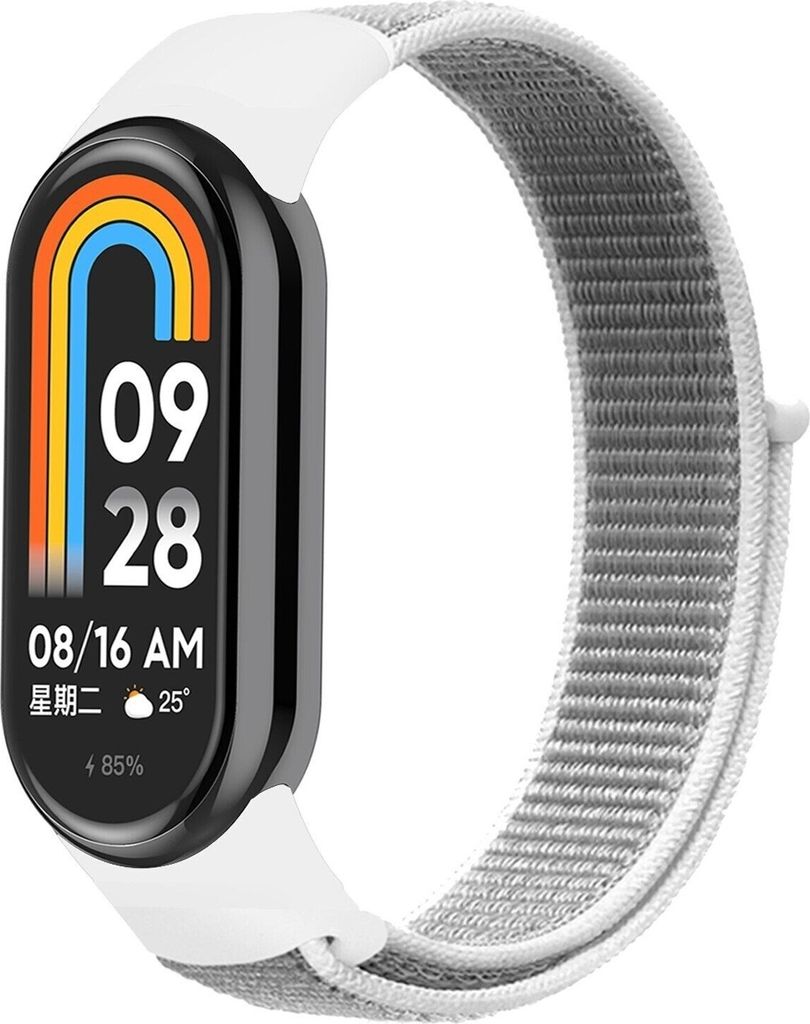 Strap-it Xiaomi Smart Band 8 Nylon Armband (Grau)