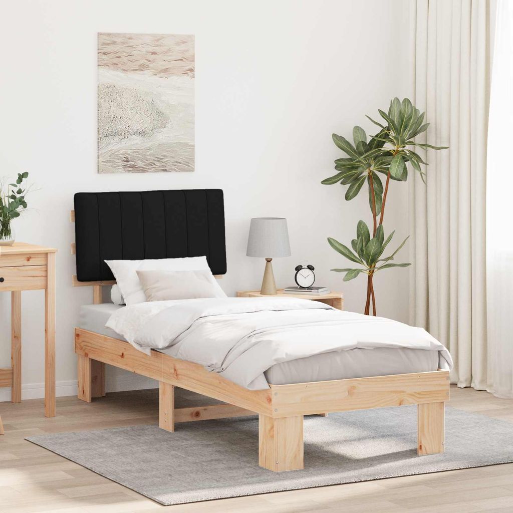 Maison Exclusive - Bettgestell mit gepolstertem Kopfteil Schwarz 75 x 190 cm