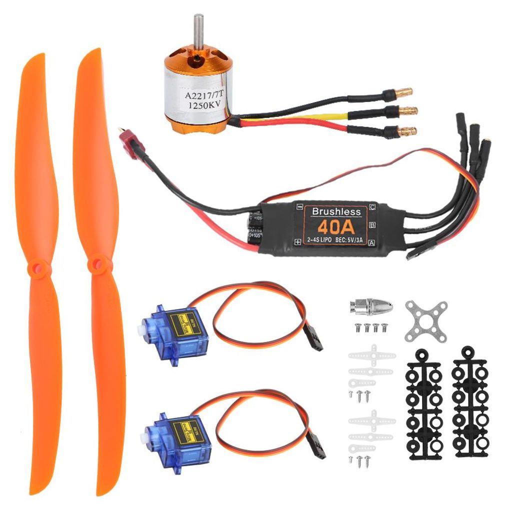 A2217 1250KV Bürstenloser Motor 40A ESC SG90 9G Micro Servo 8060 Propeller für RC Flugzeug (1250KV)