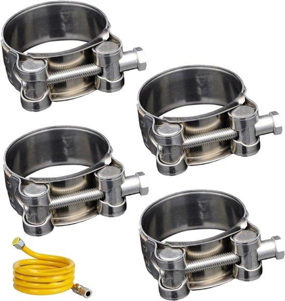 4 Stahlklemmen, Durchmesser 36-39 mm, korrosionsbeständig, starke Klemmstange mit T-Bout, Klemmzange