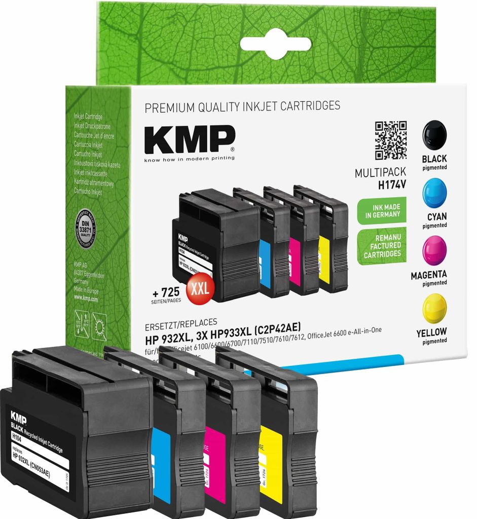 KMP 1725,4005 H174V Multipack BK/C/M/Y compatibile con HP Immagine del prodotto 