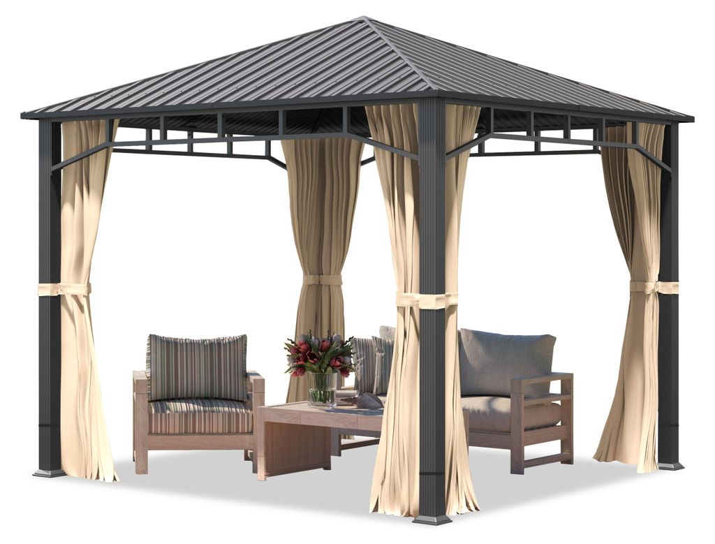 Gartenpavillon 3x3 m Stahldach Hardtop 4 Seitenteile in Produktbild 