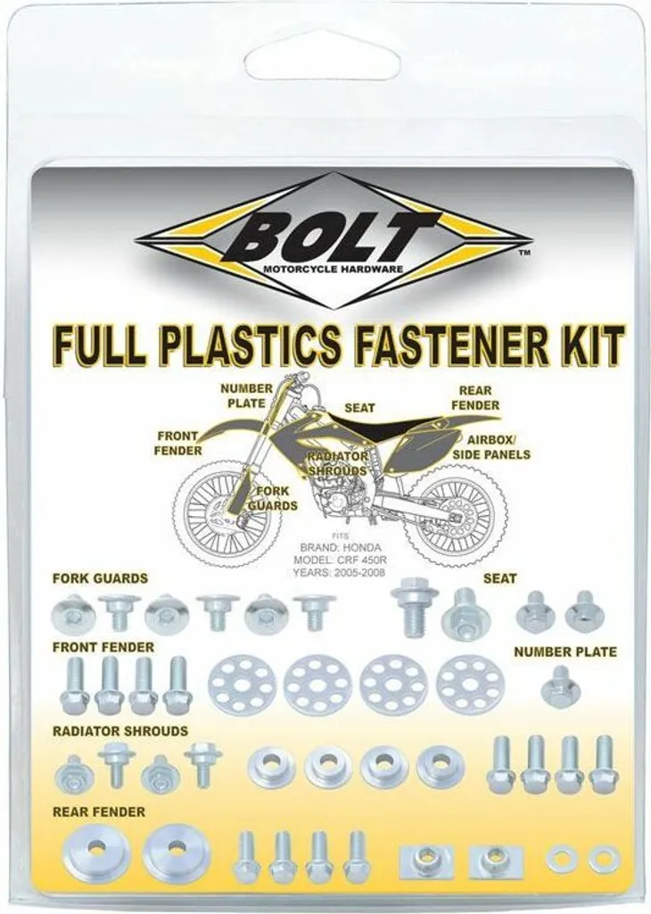 Solution vis rouillées Yamaha YZ 125 avec kit BOLT Inox SP 1061518 Inox