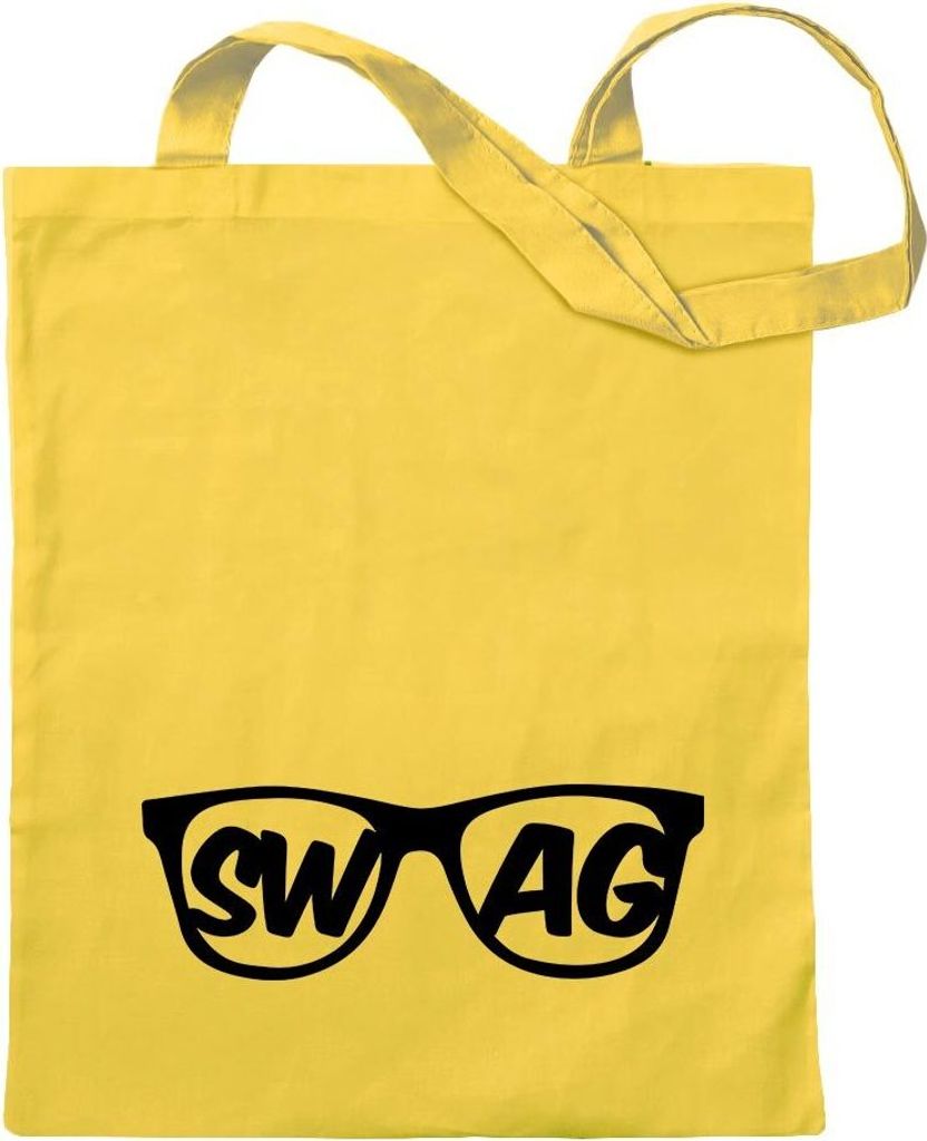 Kiwistar - Baumwolltasche - gelb - Swag - Tragetasche Stoffbeutel Umhängetasche Langer Henkel