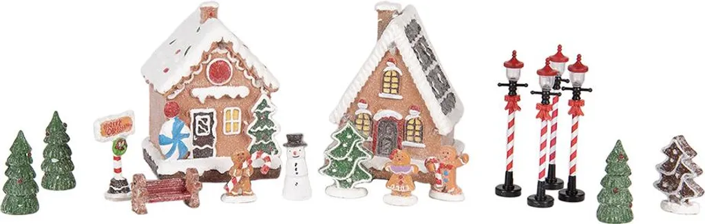 Maison pain d'épices lumineuse pour village de Noël - 9x8x13 cm