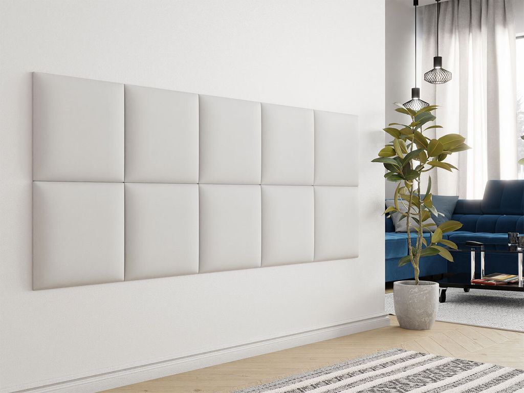 Pannello a muro imbottito 42x42 PAG - ecopelle bianca Immagine del prodotto 