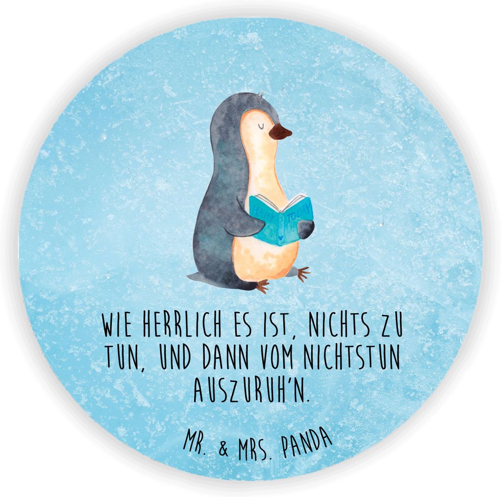 Mr. & Mrs. Panda magnet Pinguin Buch - Eisblau - Geschenk, Urlaub, büromagnete, whiteboardmagnet, Kühlschrankmagnet, Bücherwurm, mit motiv, für...