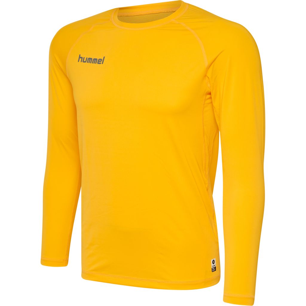 Hummel First Performance Jersey L/S Longsleeve Langarm T-Shirt Funktionsshirt Kompressionsshirt gelb 204502-5001, Größe:S