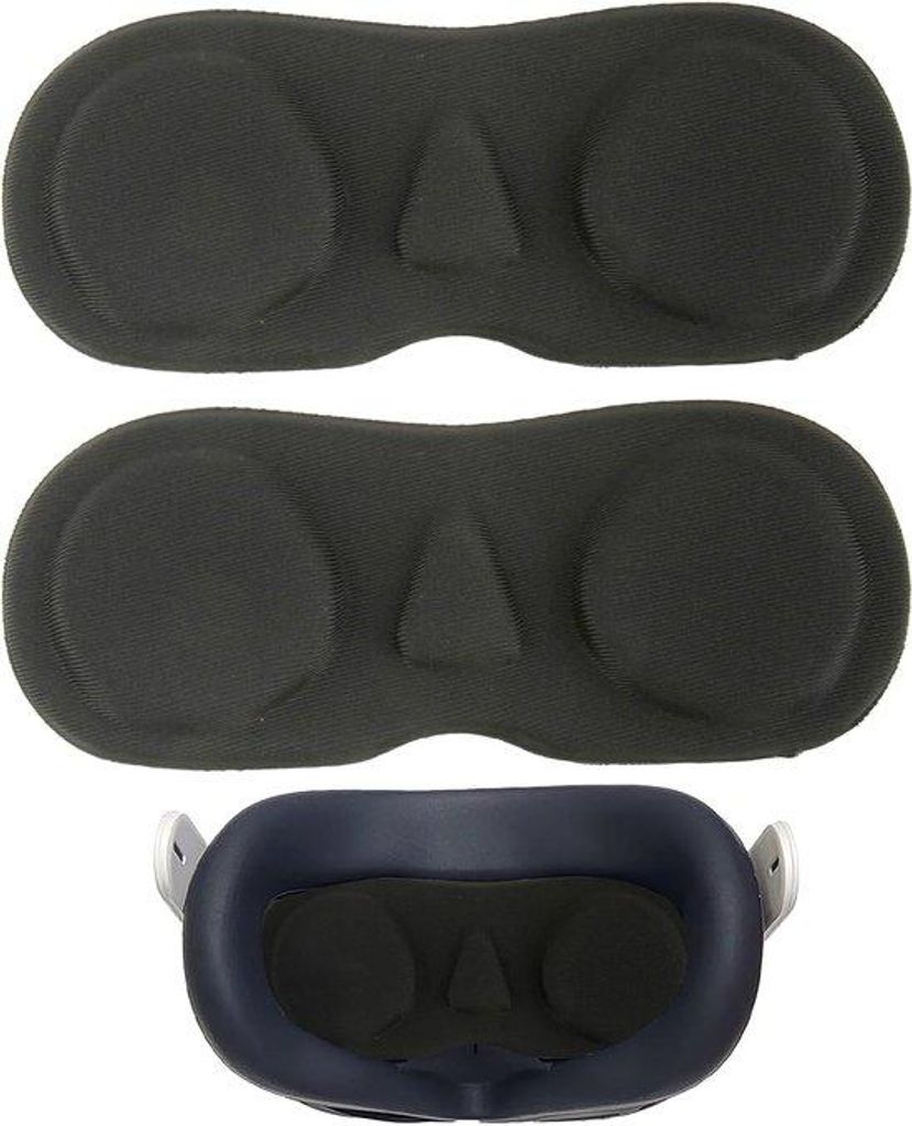 Zwei schutzende Schaumkissen für VR-Brillen; Accessoires für Pico 4, Meta Quest 3, Quest 2, Oculus Quest und Valve Index; schwarz; hochwertiges S...