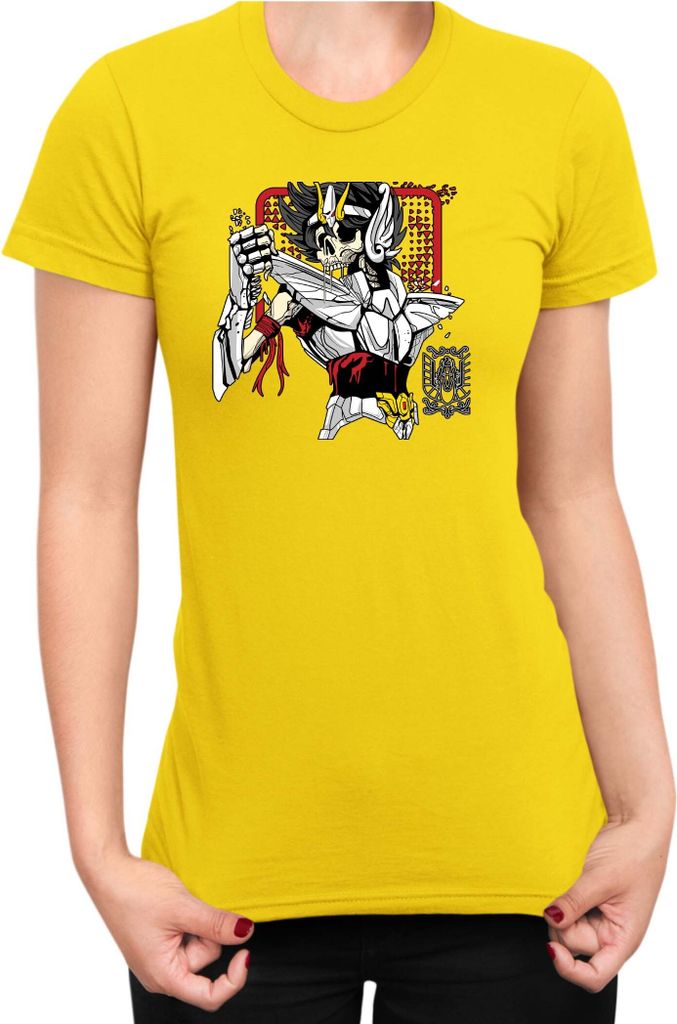 Damen T-Shirt Japan Anime Manga Saint Anime Seiya Zombie Knight 01 Zombie Knight, Lady M / Gelb