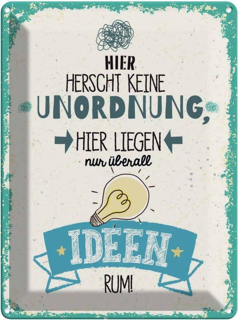 vianmo Blechschild 40x30 cm Hier herscht keine Unordnung Dekoration Spruch Zitat