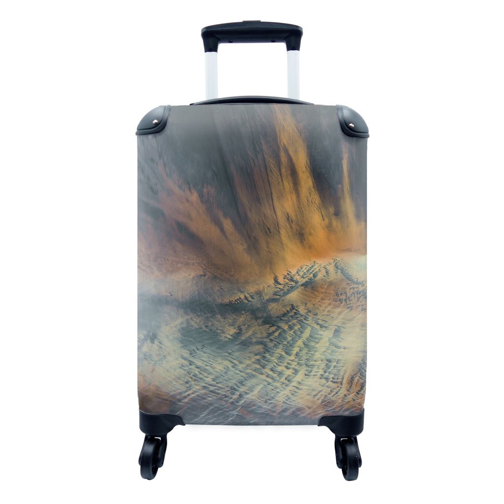 MuchoWow Koffer Handgepäck Trolley Rollkoffer Kleine Reisekoffer mit 4 Rollen - Mineral - Island - Natur - Gestein - Cabin Size < 55x40x23 cm & ...