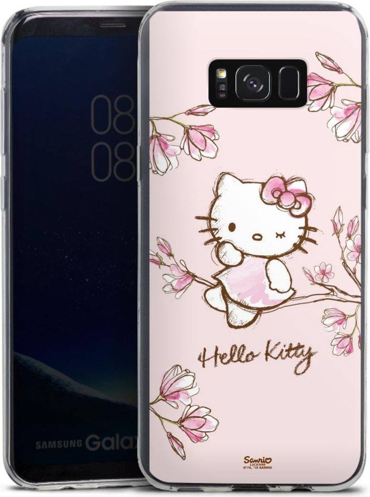 DeinDesign Slim Hülle für Samsung Galaxy S8 Plus Silikon Case Ultra Dünn Handyhülle Fanartikel Hanami Hello Kitty