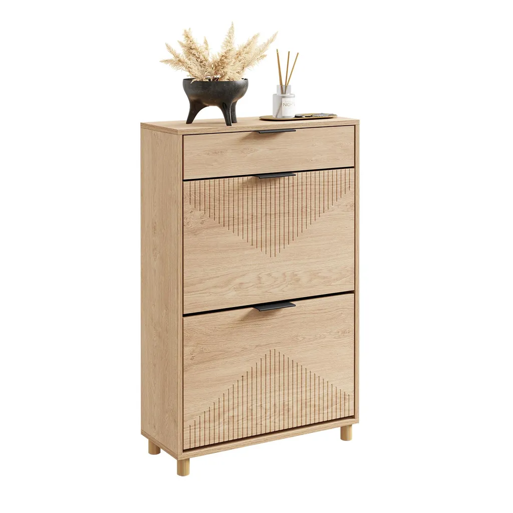 Rangement chaussures pour entrée SoBuy Armoire discrète bois clair