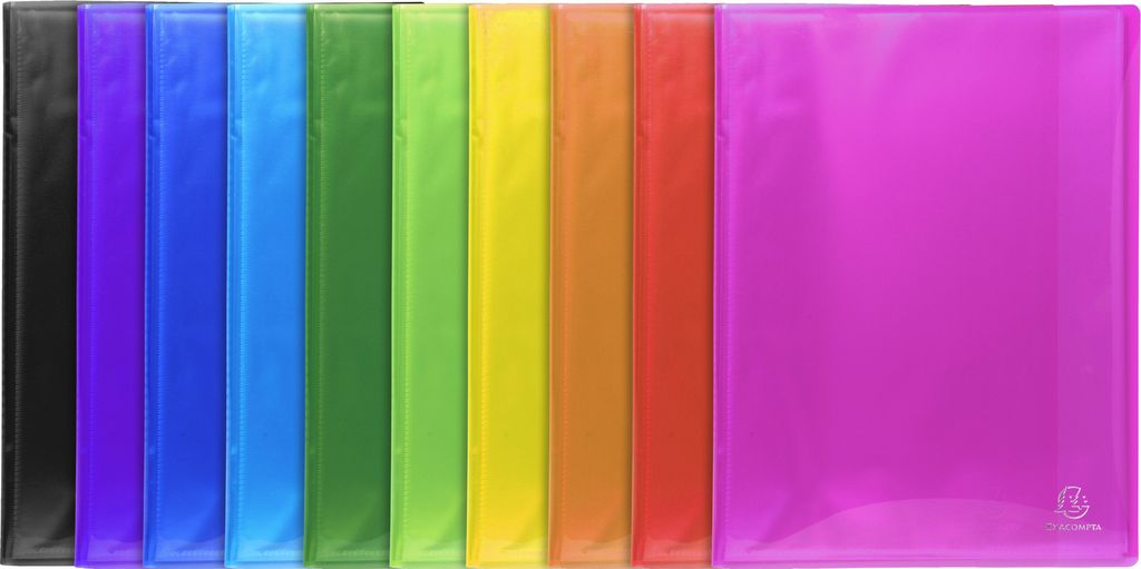Exacompta 8x Sichtmappe PP 500μ, 80 Hüllen, 24x32cm A4, , sortiert, 85470E