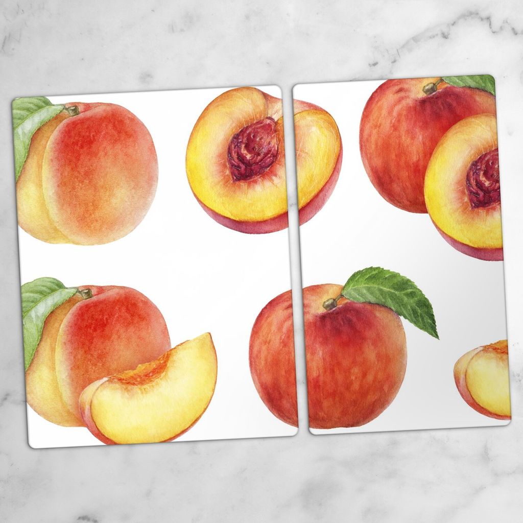 Glas-Herdabdeckplatten Glaskeramikkochfeld-Abdeckung Spritzschutz Glas 70x52 cm Obst