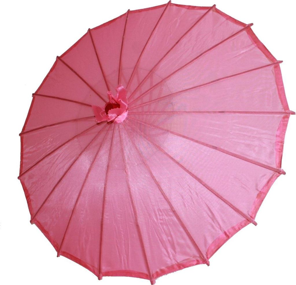 Deko Schirm klein 077 aus Kunstfaser wasserfest pink Bambus Ø55 cm
