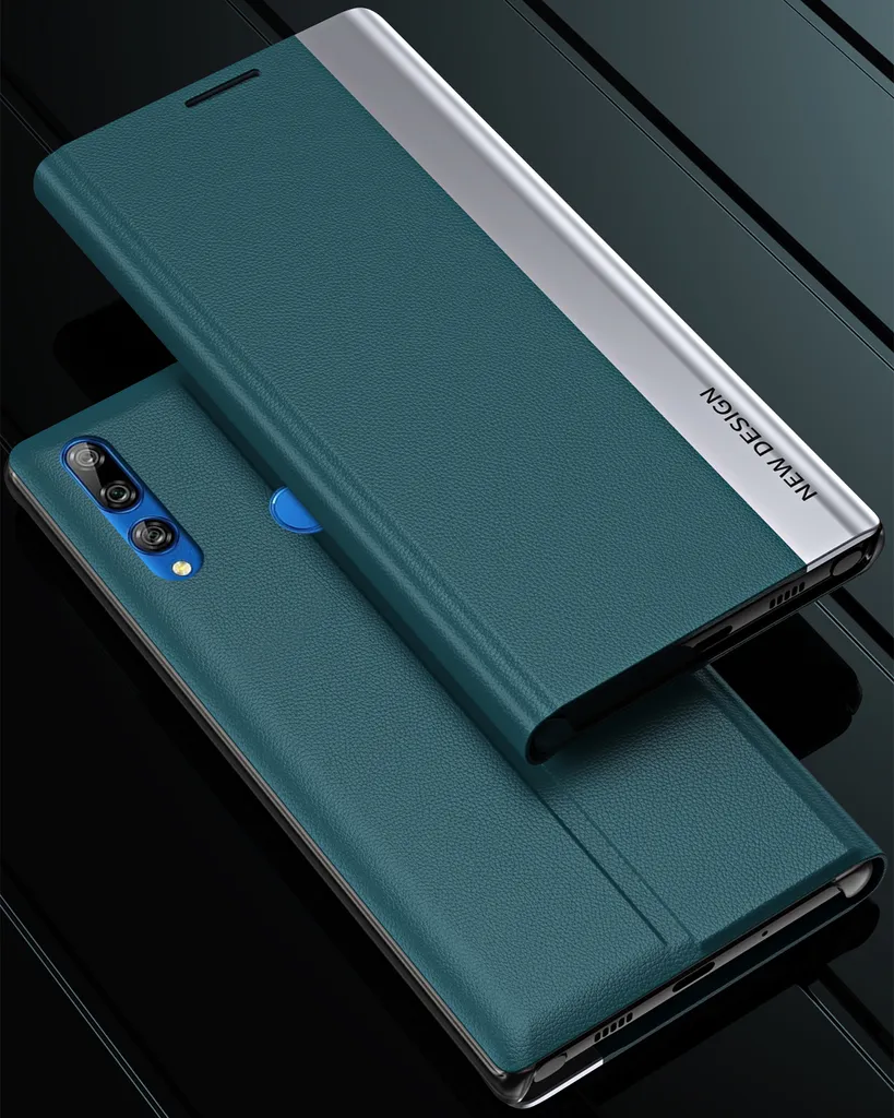 Huawei Y9 Prime 2019 Custodia, LaimTop Finto cuoio Magnetic Flip Stand Custodia per Huawei Y9 Prime 2019 Bianco - 3