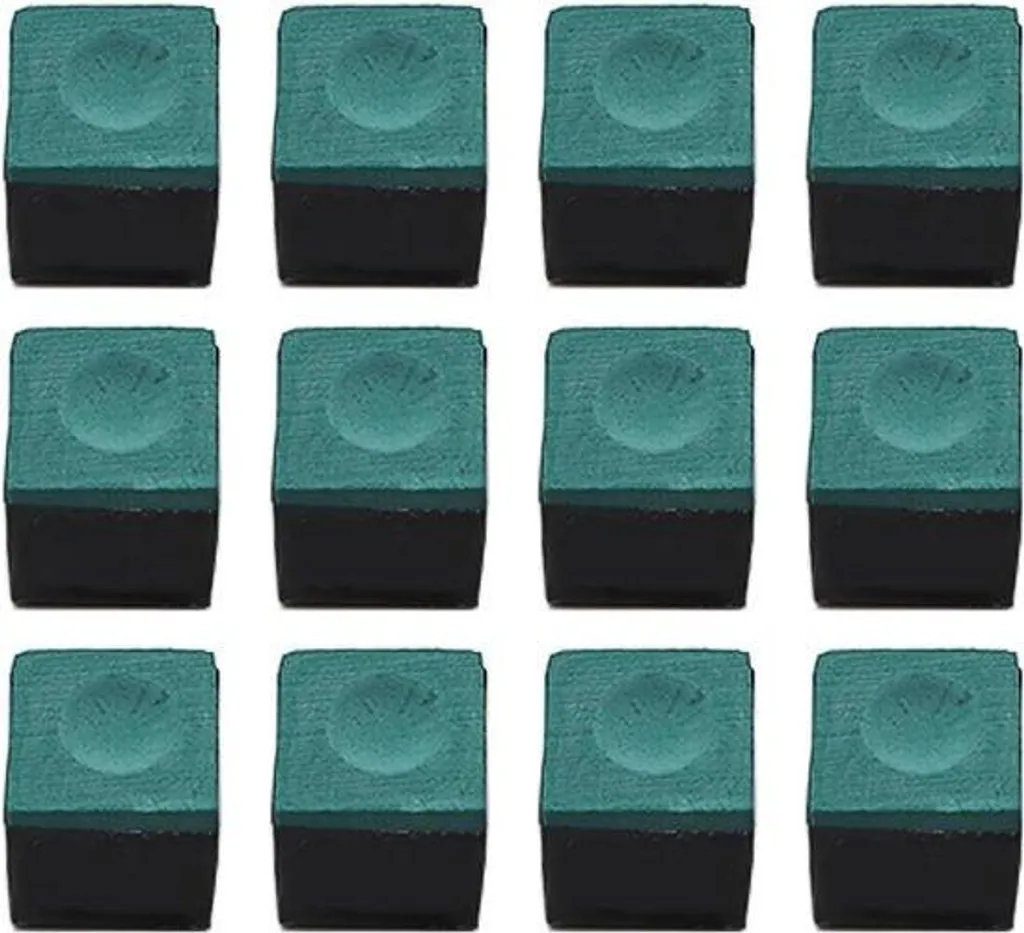 Craie de billard verte haute adhérence - Pack de 12 cubes de rechange