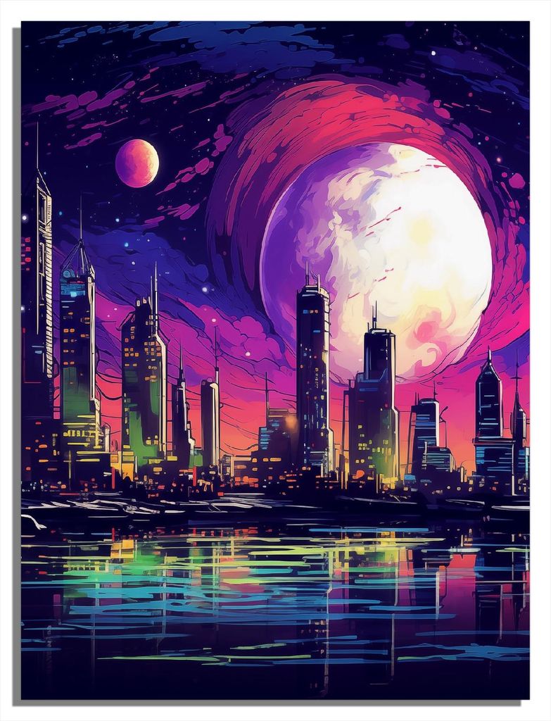 Wallario Sticker / Aufkleber für Kühlschrank / Geschirrspüler / Küchenschränke, selbstklebende Folie - 60 x 80 cm, Motiv: Zukunft unter fremde...