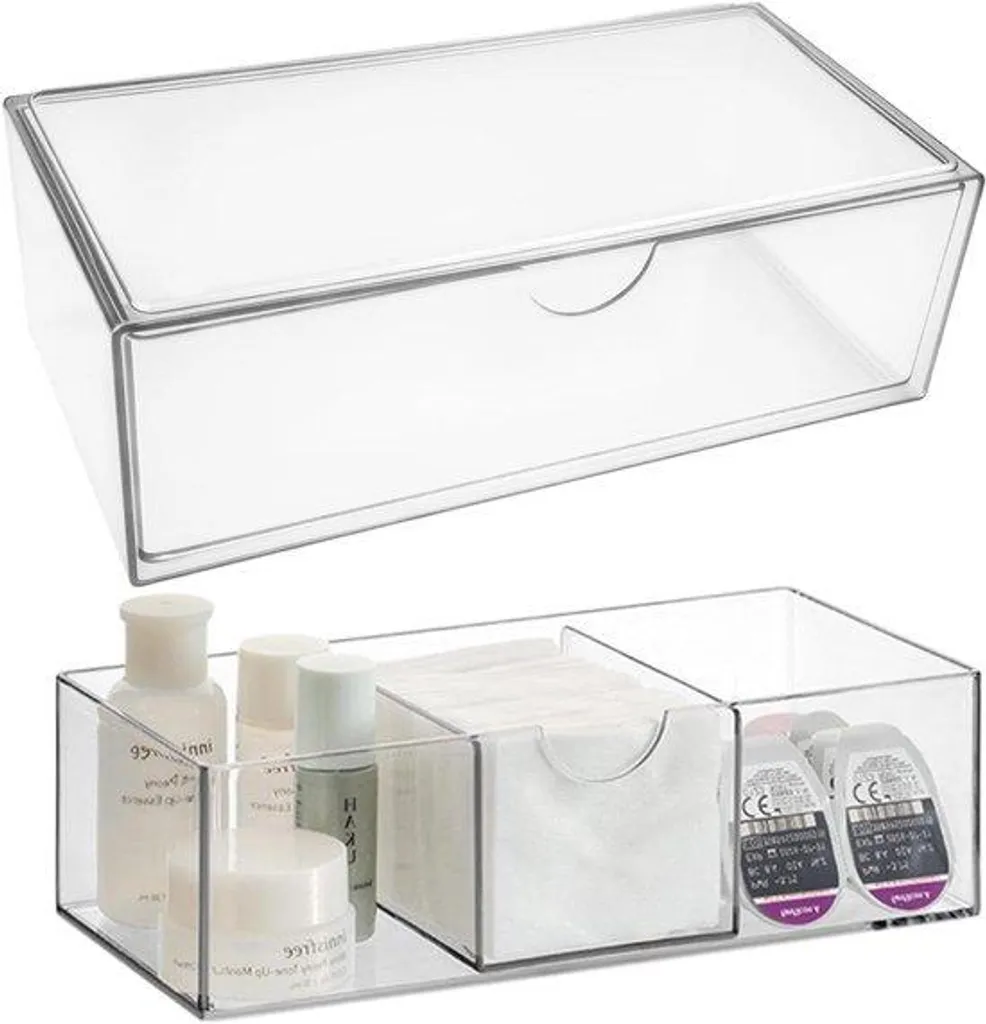 Boîte à produits de beauté grande capacité pour salle de bain et coiffeuse