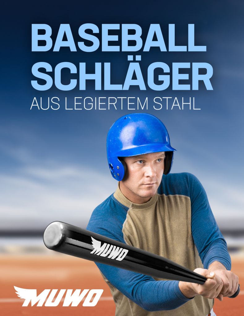 MUWO Baseballschläger 28" aus legiertem Stahl, rostfrei, Produktbild 2