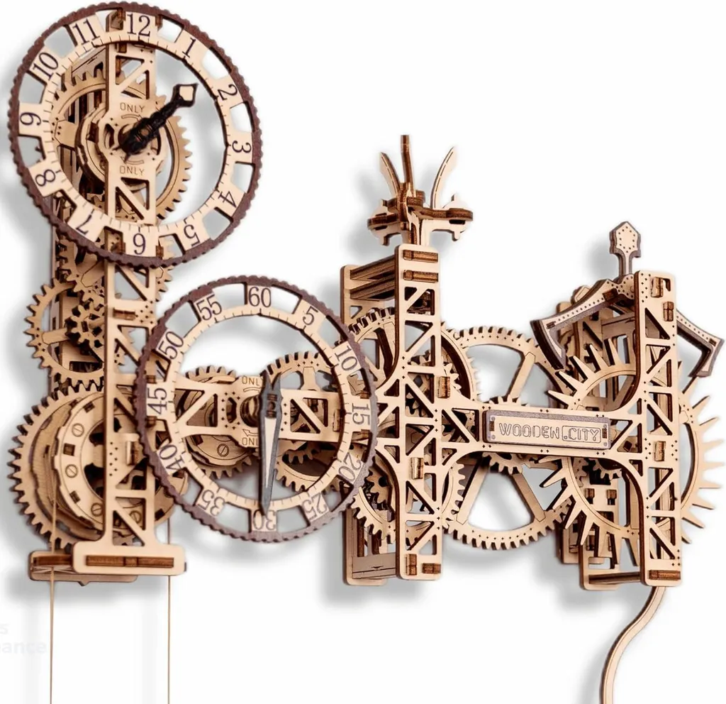 Puzzle 3D Bois Horloge Steampunk - Maquette Mécanique Horlogerie Réelle