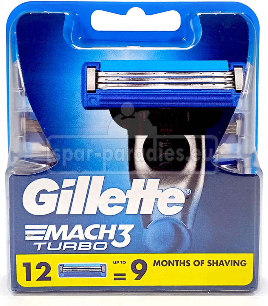 Gillette Mach 3 Turbo 12 Ricariche | Rasatura Dolce per Uomo Moderno