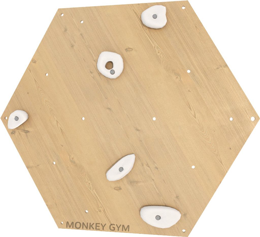 Kletterwand Holzwürfel mit weißen Griffen