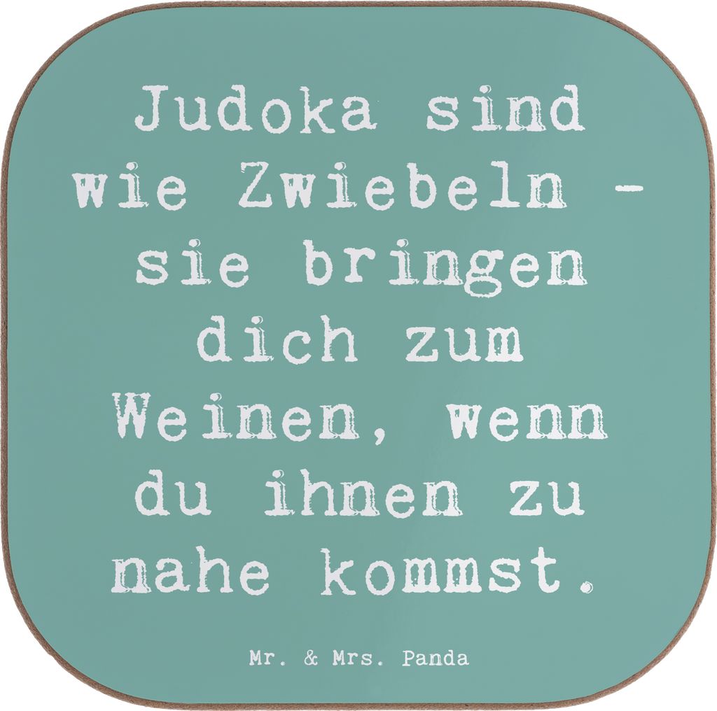 Mr. & Mrs. Panda unterleger Spruch Judo Zwiebel - Meeresbrise - Geschenk, Techniken, Tränen, Untersetzer für Gläser, Sportler Geschenke, gläser...